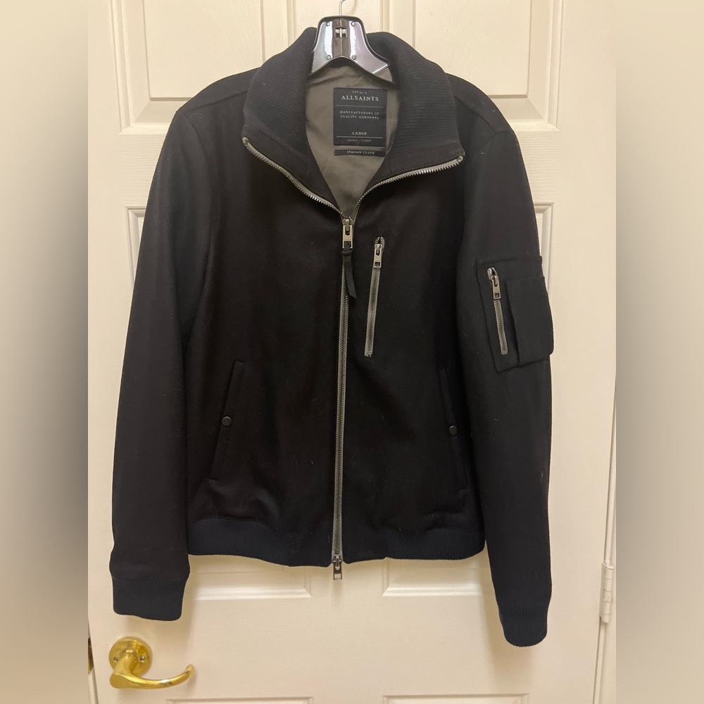 AllSaints  black men’s wool jacket